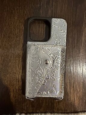 Bandolier Silver Embossed Floral Wallet iPhone 13 Pro Case